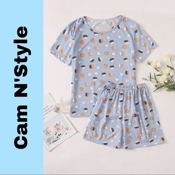 Boutique Other - New Blue Tee & Shorts Pajama Set